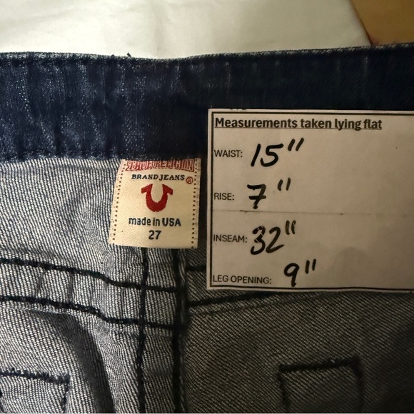 True Religion BootCut Jeans World Tour Tony Big T Jeans- Size 27 - Picture 7 of 9